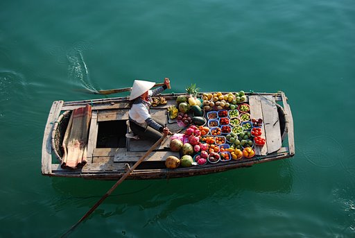 floating supermarket in Ha Long Bay